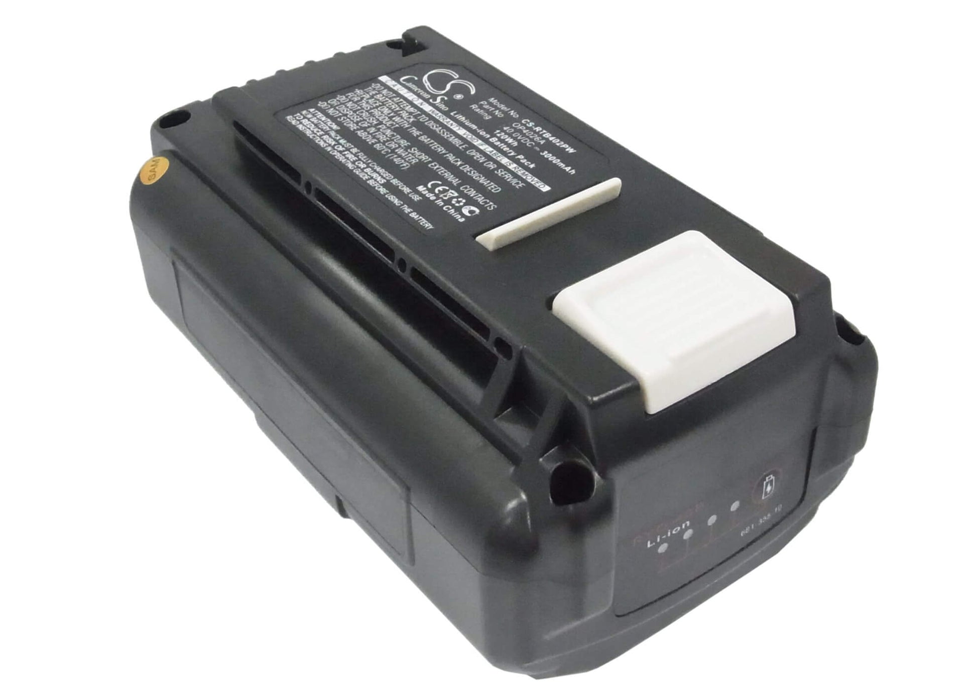 40.0V, 3000mAh, Li-ion Battery fits Ryobi, 40v 14 In Brushless Chain Saw, 40v 20 In Brushless, 120Wh