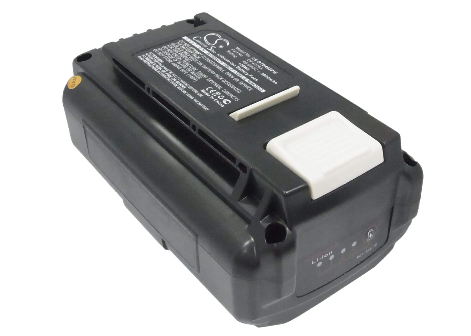 40.0V, 3000mAh, Li-ion Battery fits Ryobi, 40v 14 In Brushless Chain Saw, 40v 20 In Brushless, 120Wh