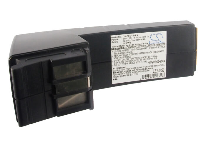 12.0V, 3300mAh, Ni-MH Battery fits Festool, 486831, 488844, 39.6Wh
