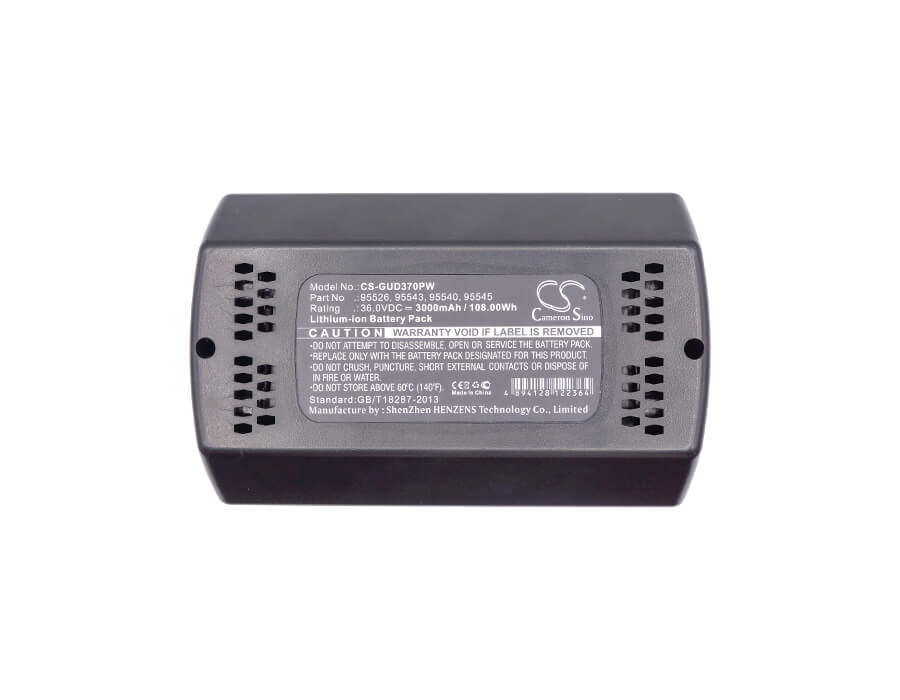 36.0V, 3000mAh, Li-ion Battery fits Gude, Freischneider, Kettensage 300/36, 108Wh