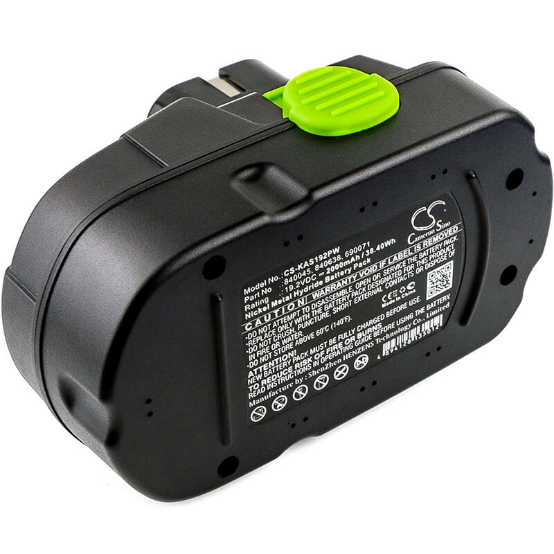 19.2V, 2000mAh, Ni-MH Battery fits Kawasaki, 19.2v Unisource, 69007, 38.4Wh