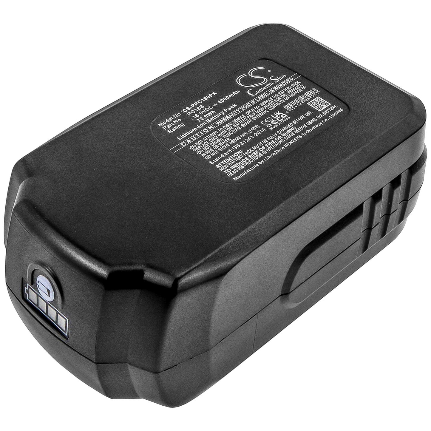 18.0V, 4000mAh, Li-ion Battery fits Porter Cable, Pc18ag, Pc18al, 72Wh