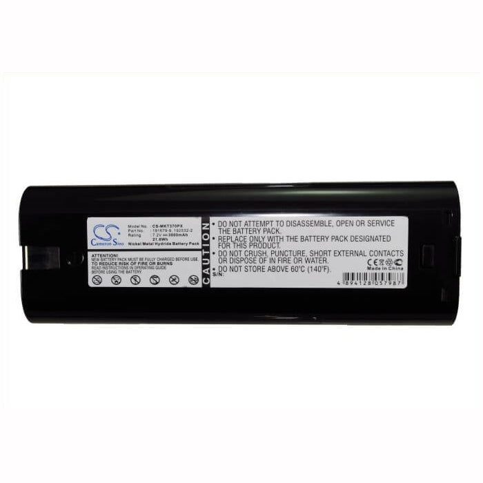 7.2V, 3000mAh, Ni-MH Battery fits Makita, 3700d, 3700dw, 21.6Wh