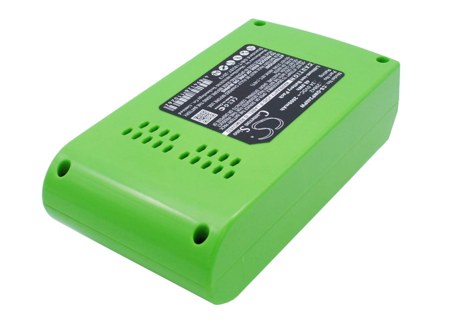 24.0V, 2000mAh, Li-ion Battery fits Greenworks, 10-inch Cordless Chainsaw 2036, 130mph Cordless G24 Sweeper, 48Wh
