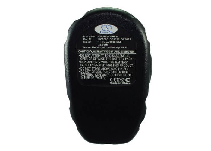 Yellow + Black, 18.0V, 1500mAh, Ni-MH Battery fits Dewalt, Dc020, Dc212, 27Wh