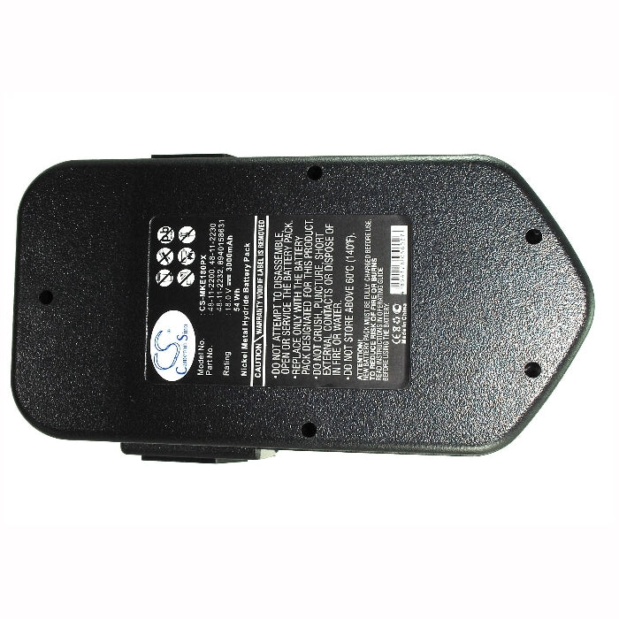 18.0V, 3000mAh, Ni-MH Battery fits Aeg, Atlas Copco:b 18, B 18, 54Wh
