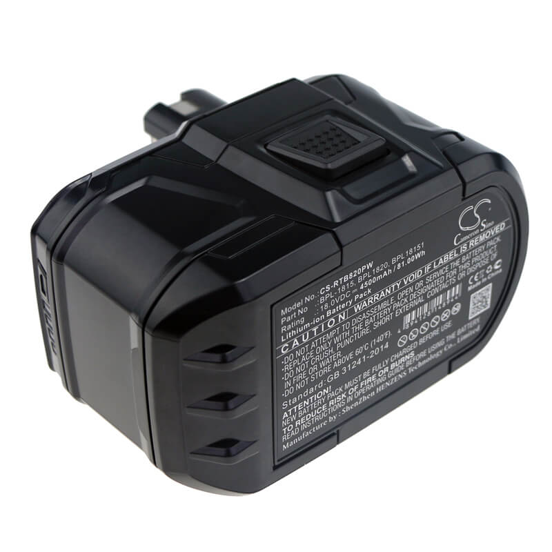 18.0V, 4500mAh, Li-ion Battery fits Ryobi, Bid-1801m, Bid-180l, 81Wh