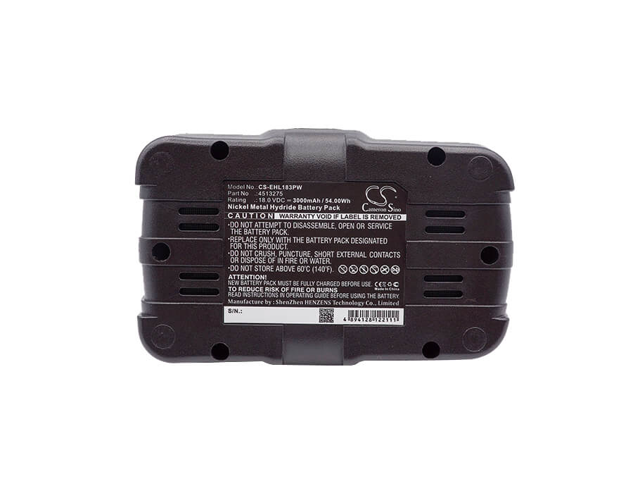 18.0V, 3000mAh, Ni-MH Battery fits Einhell, Rt-cd 18/1, Rt-cd 18/1 (1.5), 54Wh