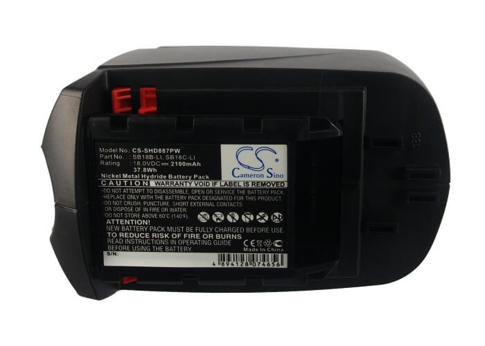 18.0V, 2100mAh, Ni-MH Battery fits Skil, 2810, 2887, 37.8Wh