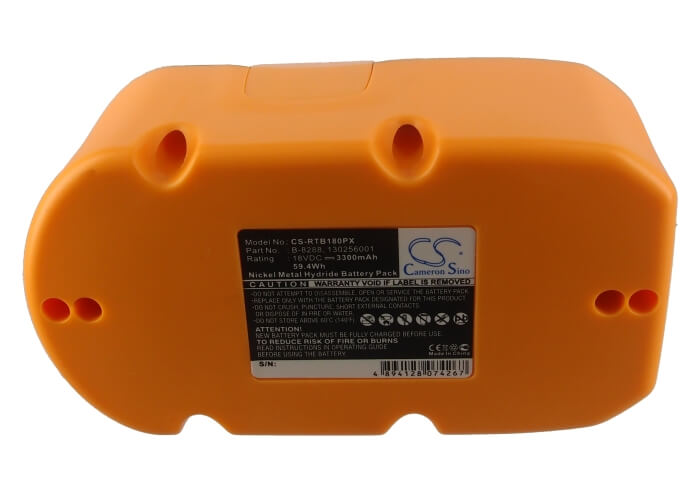18.0V, 3300mAh, Ni-MH Battery fits Ryobi, Cdl1802p4, Cid-1802p, 59.4Wh