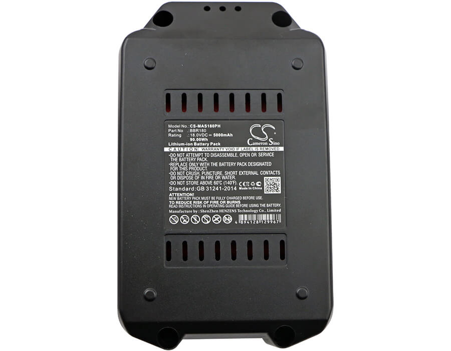 18.0V, 5000mAh, Li-ion Battery fits Meister Craft, 5451260, 5451370, 90Wh