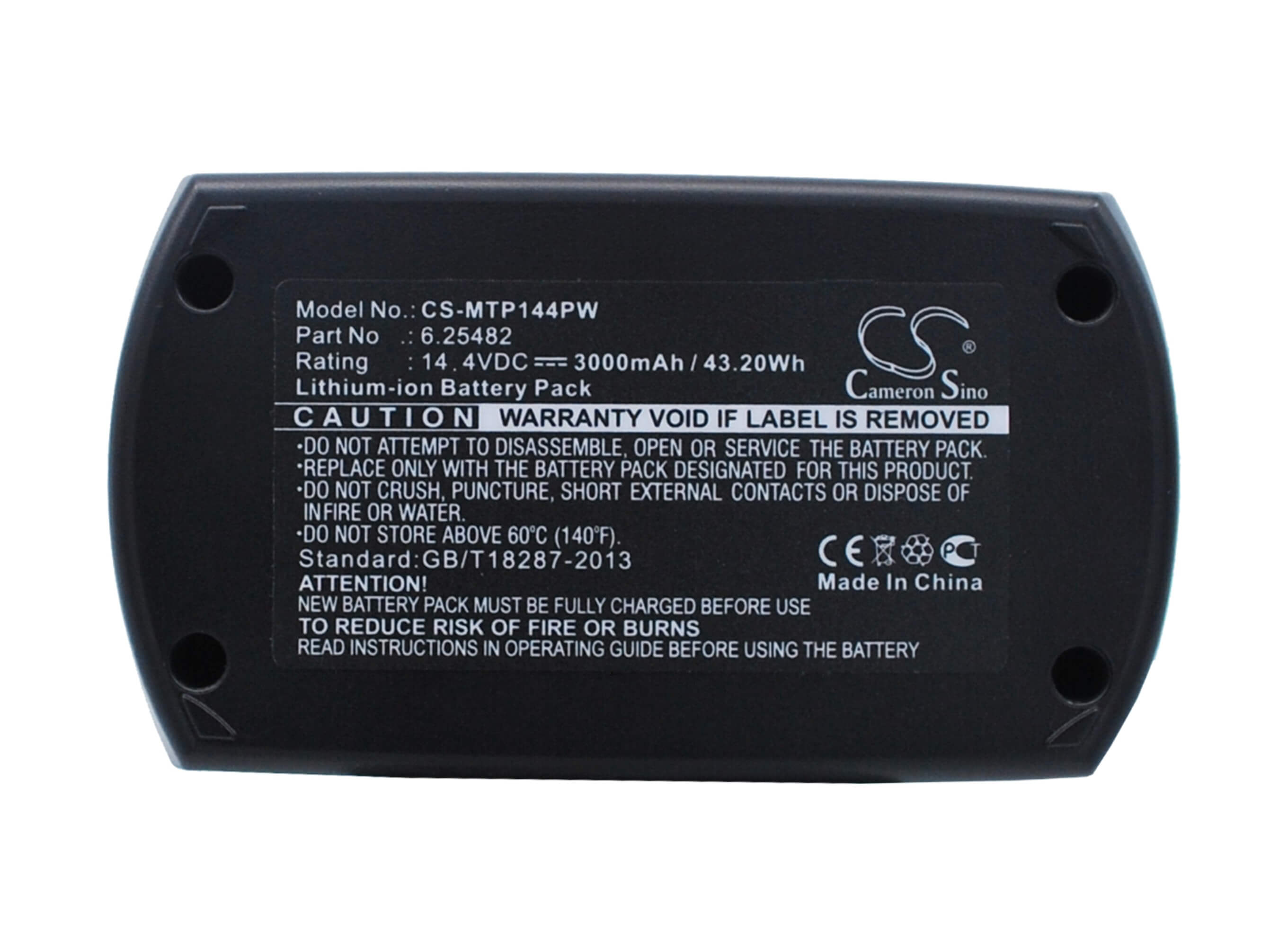 14.4V, 3000mAh, Li-ion Battery fits Metabo, Bsz 14.4, Bsz 14.4 Impuls, 43.2Wh