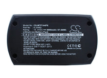 14.4V, 4000mAh, Li-ion Battery fits Metabo, Bsz 14.4, Bsz 14.4 Impuls, 57.6Wh