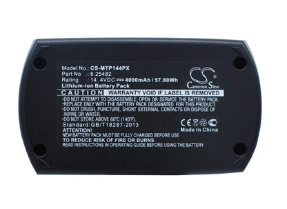 14.4V, 4000mAh, Li-ion Battery fits Metabo, Bsz 14.4, Bsz 14.4 Impuls, 57.6Wh
