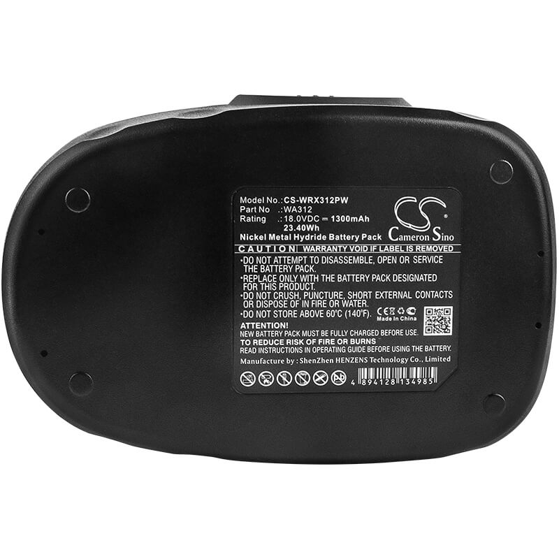 18.0V, 1300mAh, Ni-MH Battery fits Worx, Wg150s, Wg152, 23.4Wh