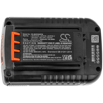 40.0V, 2000mAh, Li-ion Battery fits Black & Decker, Cm1640, Cm2040, 80Wh