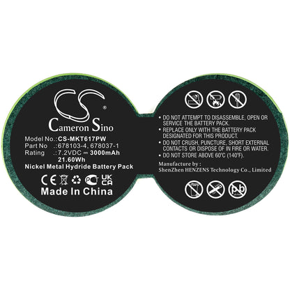 7.2V, 3000mAh, Ni-MH Battery fits Makita, 6010sd, 6010sdw, 21.6Wh