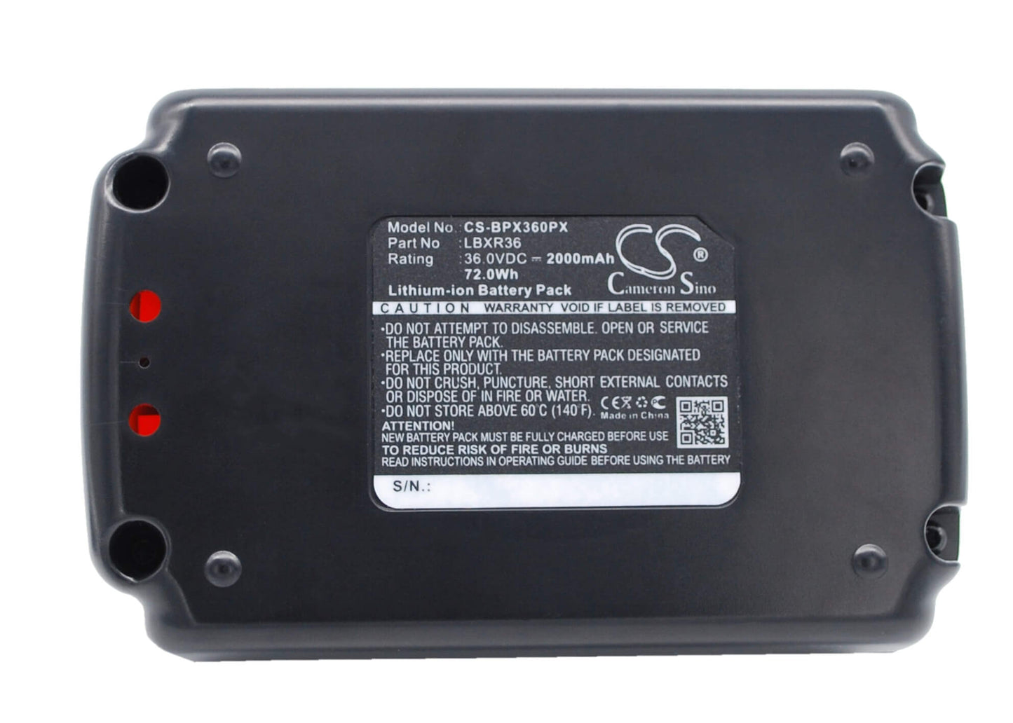 36.0V, 2000mAh, Li-ion Battery fits Black & Decker, Cst1200, Cst800, 72Wh