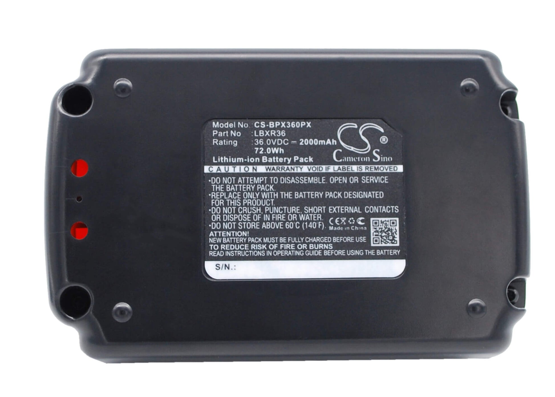 36.0V, 2000mAh, Li-ion Battery fits Black & Decker, Cst1200, Cst800, 72Wh