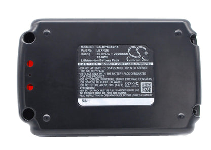 36.0V, 2000mAh, Li-ion Battery fits Black & Decker, Cst1200, Cst800, 72Wh