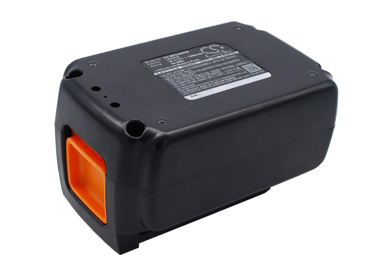 36.0V, 1500mAh, Li-ion Battery fits Black & Decker, Cst1200, Cst800, 54Wh