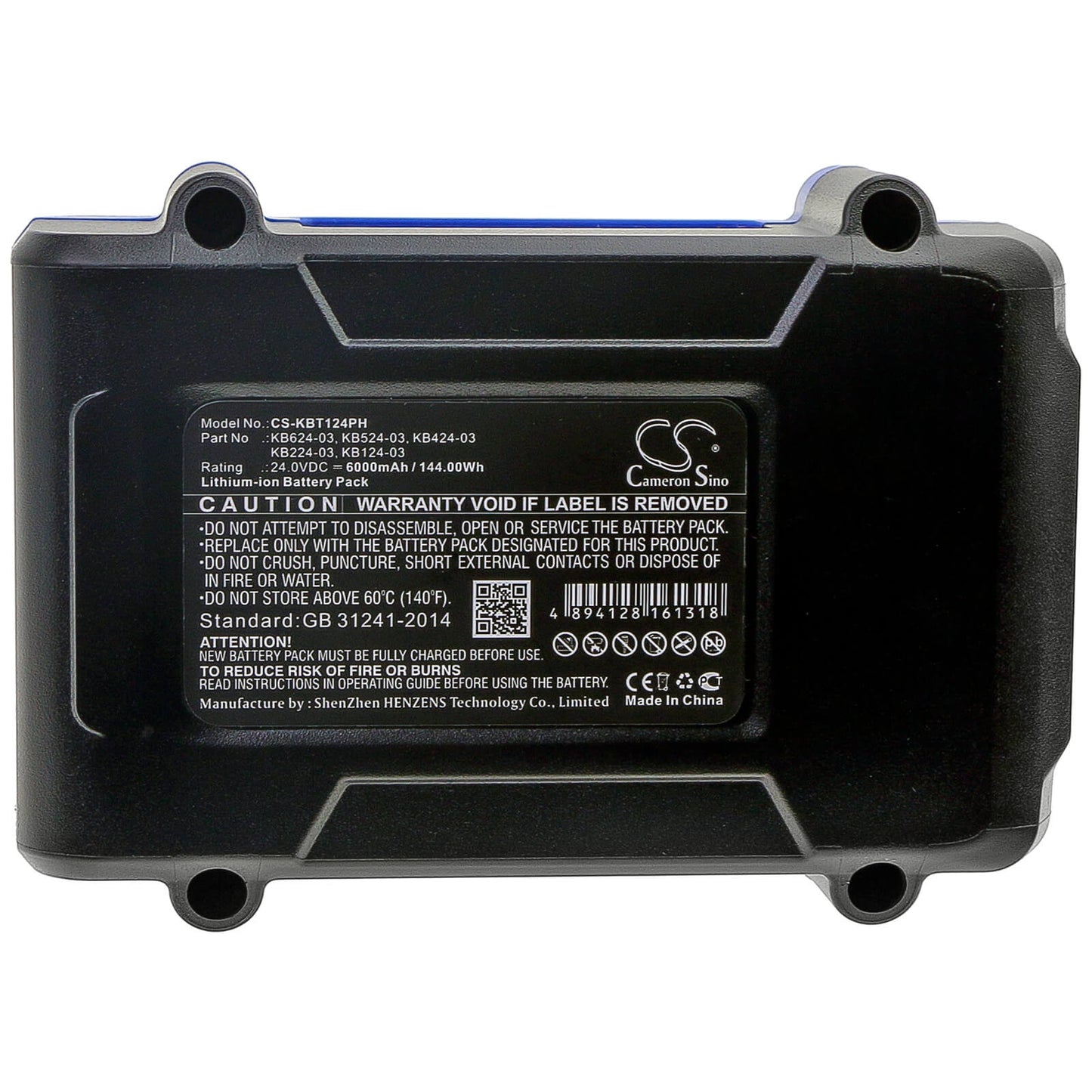 24.0V, 6000mAh, Li-ion Battery fits Kobalt, 856455, 1518740, 144Wh