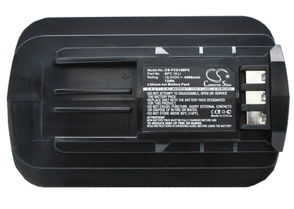 18.0V, 4000mAh, Li-ion Battery fits Festool, C15, Psc/psbc 400/420, 72Wh