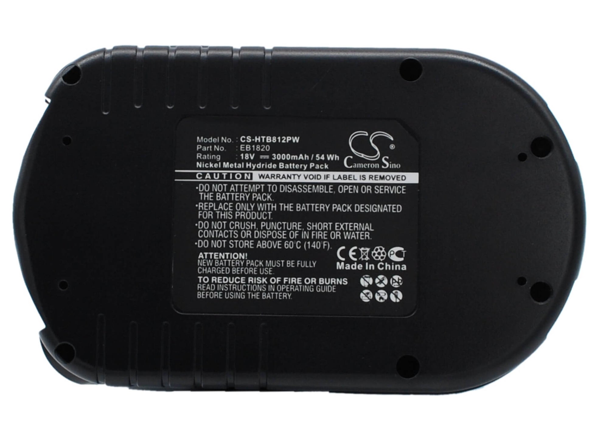 18.0V, 3000mAh, Ni-MH Battery fits Hitachi, C 18dl, C 18dlx, 54Wh