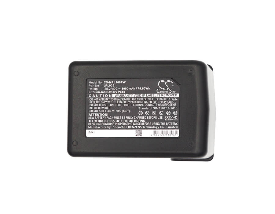 25.2V, 3000mAh, Li-ion Battery fits Max, 34g808, Rebar Pjrc160, 75.6Wh