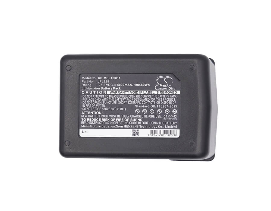 25.2V, 4000mAh, Li-ion Battery fits Max, 34g808, Rebar Pjrc160, 100.8Wh