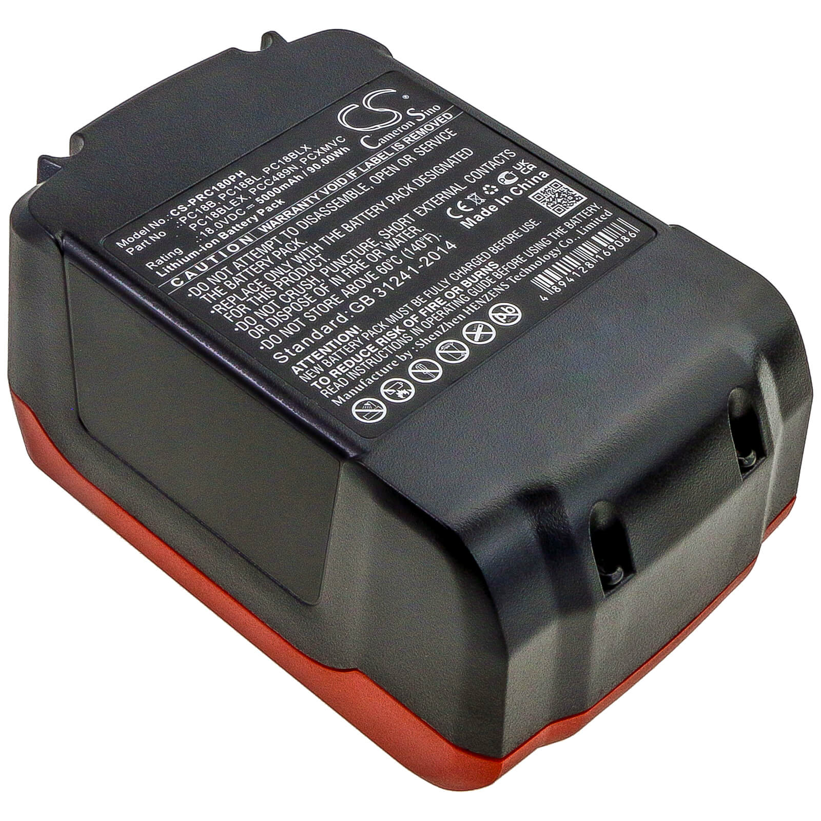 18.0V, 5000mAh, Li-ion Battery fits Porter Cable, Pc1800d, Pc1800l, 90Wh