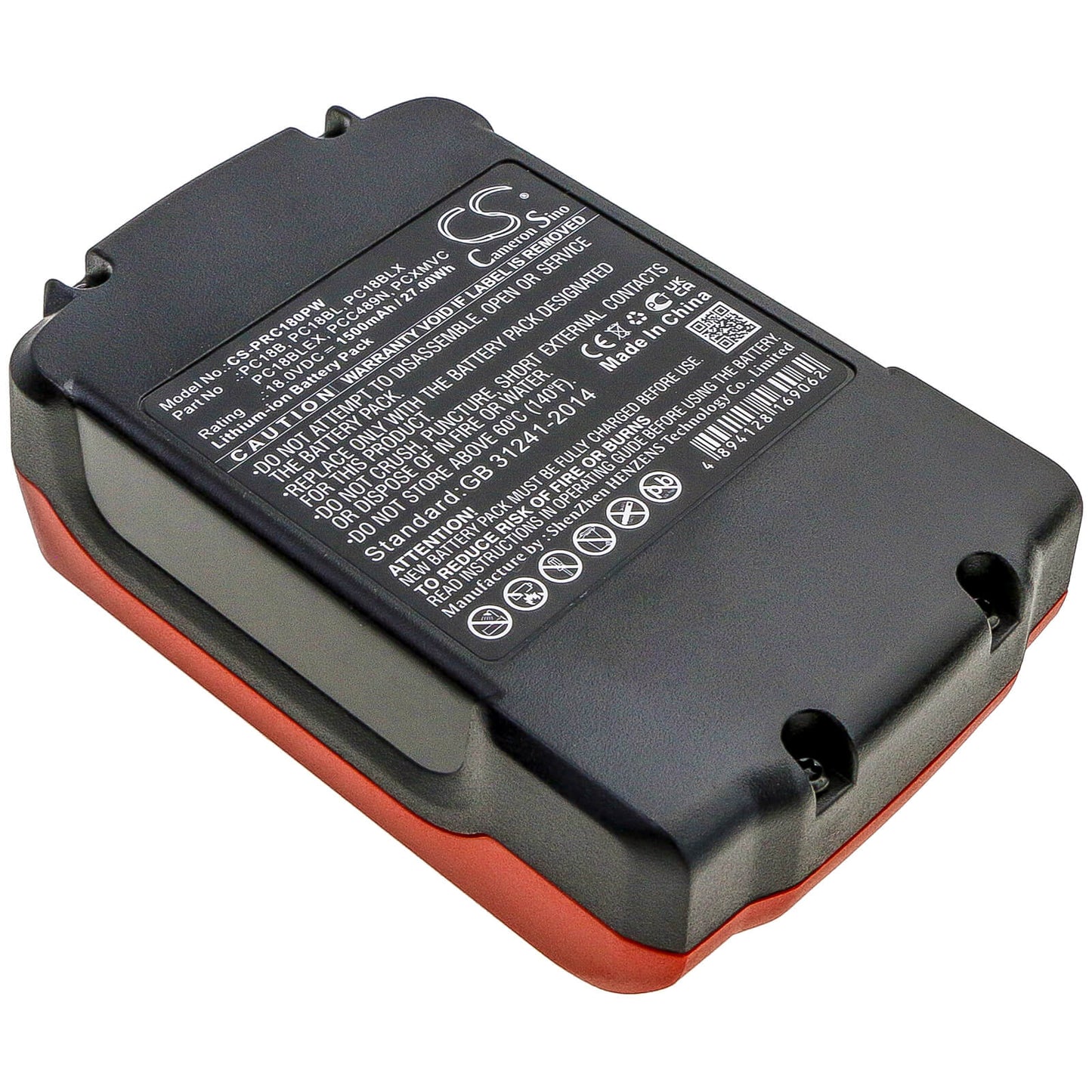 18.0V, 1500mAh, Li-ion Battery fits Porter Cable, Pc1800d, Pc1800l, 27Wh