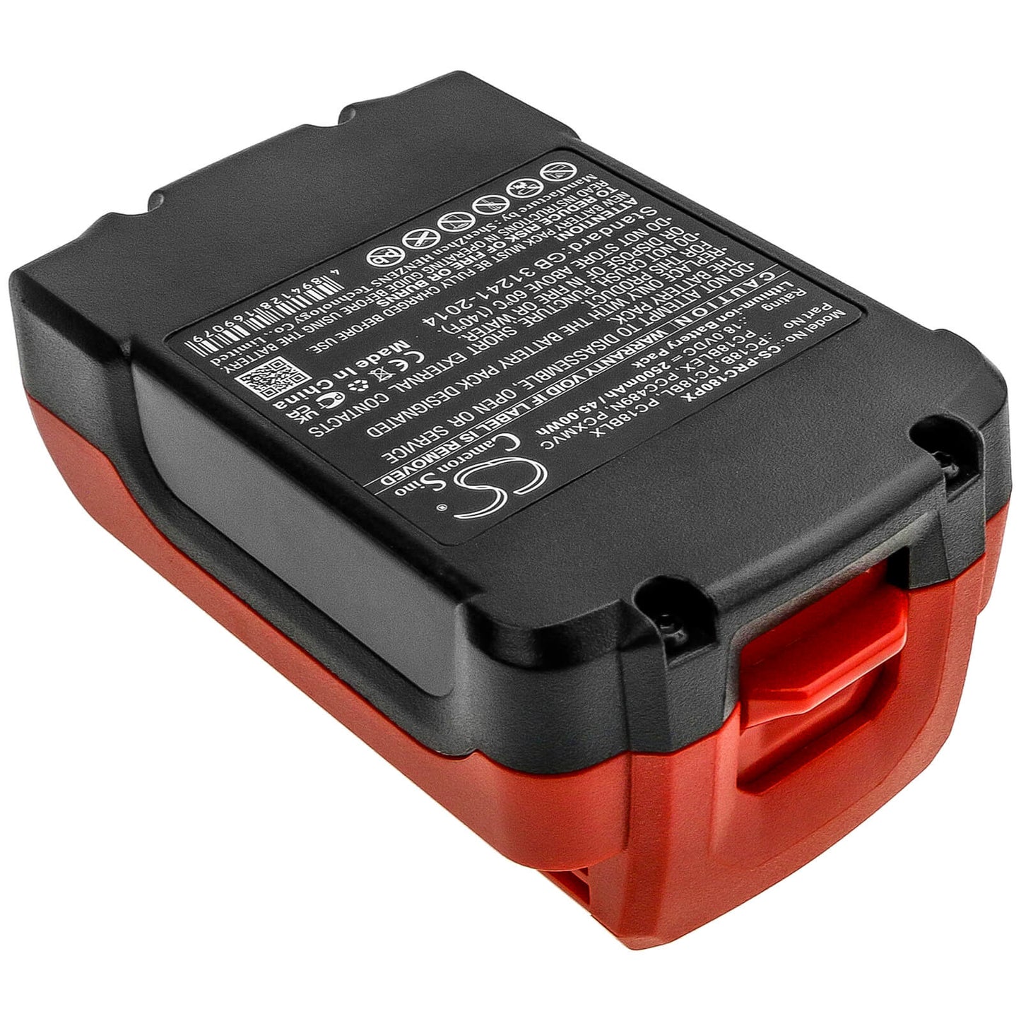 18.0V, 2500mAh, Li-ion Battery fits Porter Cable, Pc1800d, Pc1800l, 45Wh