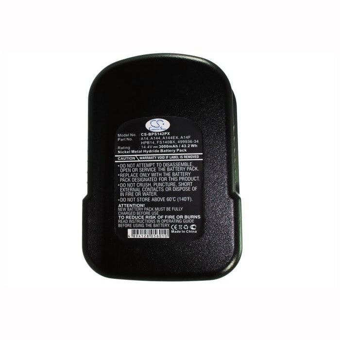 14.4V, 3000mAh, Ni-MH Battery fits Firestorm, Bd14psk, Fs1400d, 43.2Wh