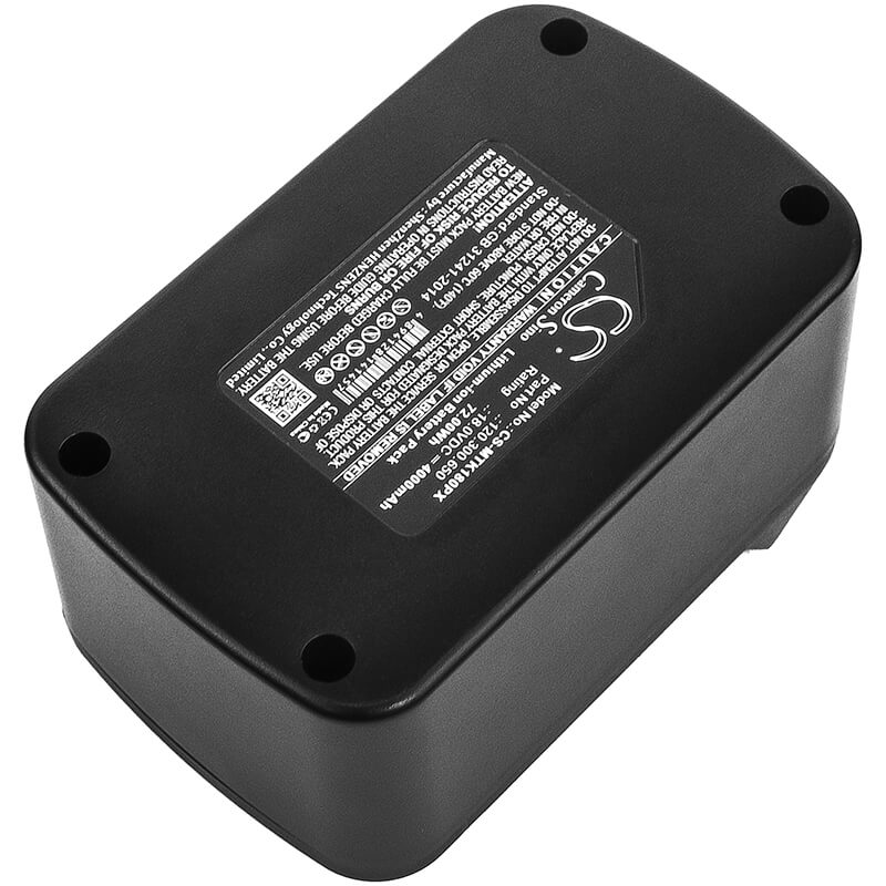 18.0V, 4000mAh, Li-ion Battery fits Matrix, Ak 18-1-li, 72Wh