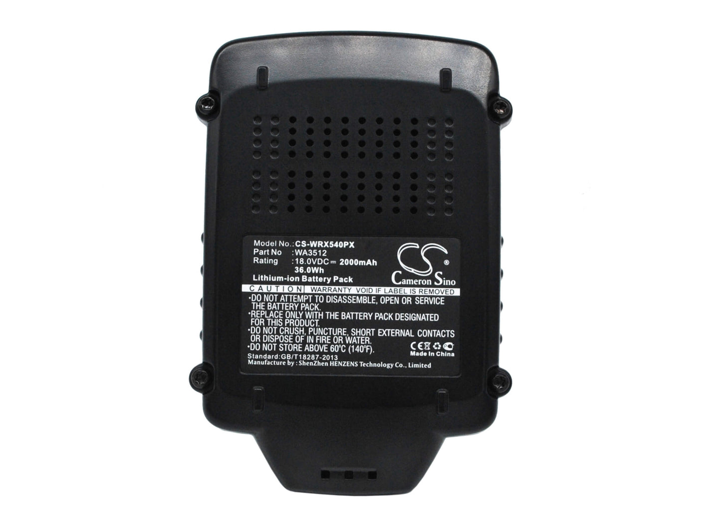 18.0V, 2000mAh, Li-ion Battery fits Rockwell, Rd2865, Rd2871, 36Wh