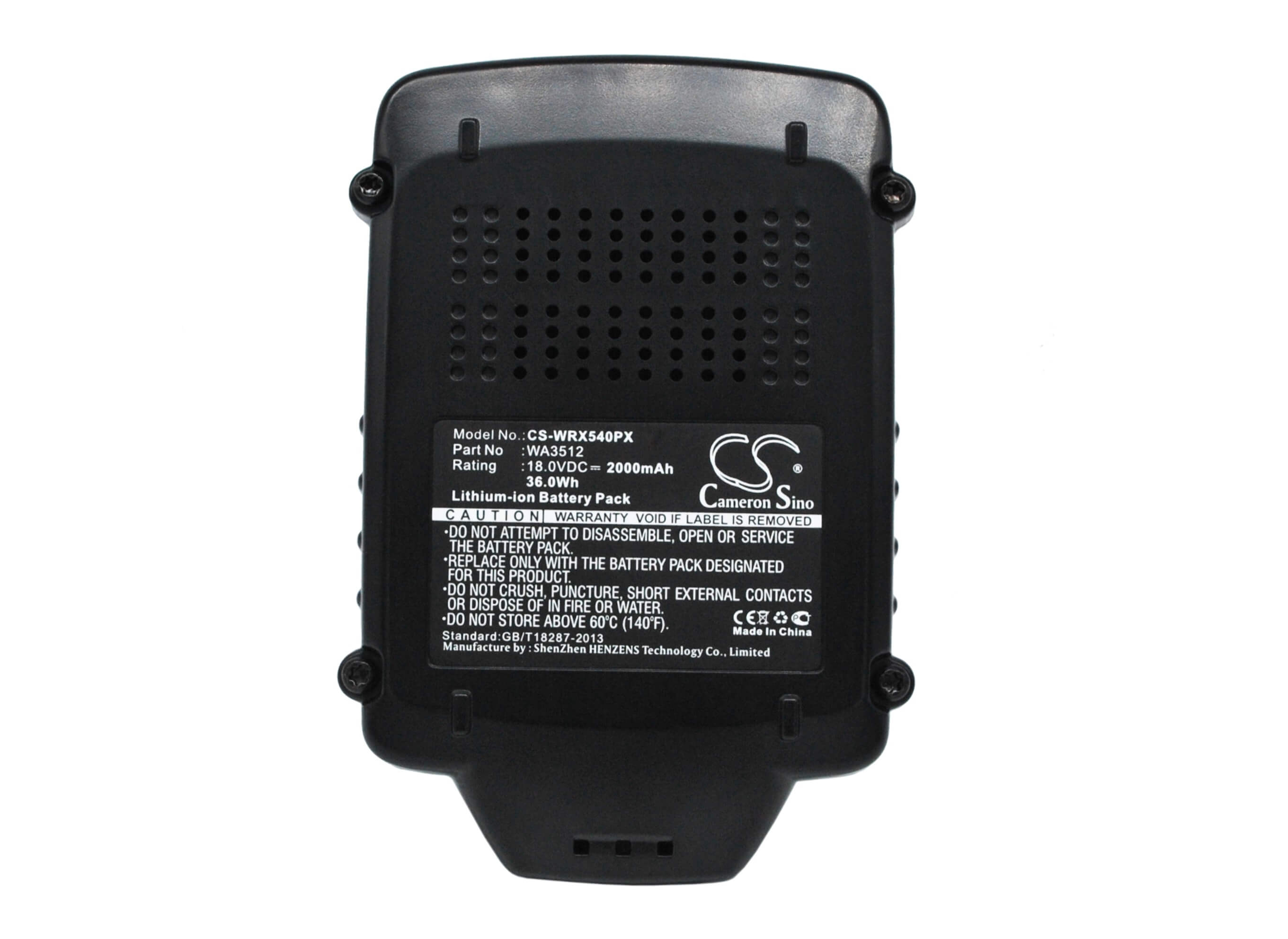 18.0V, 2000mAh, Li-ion Battery fits Worx, Rw9161, Wg150, 36Wh