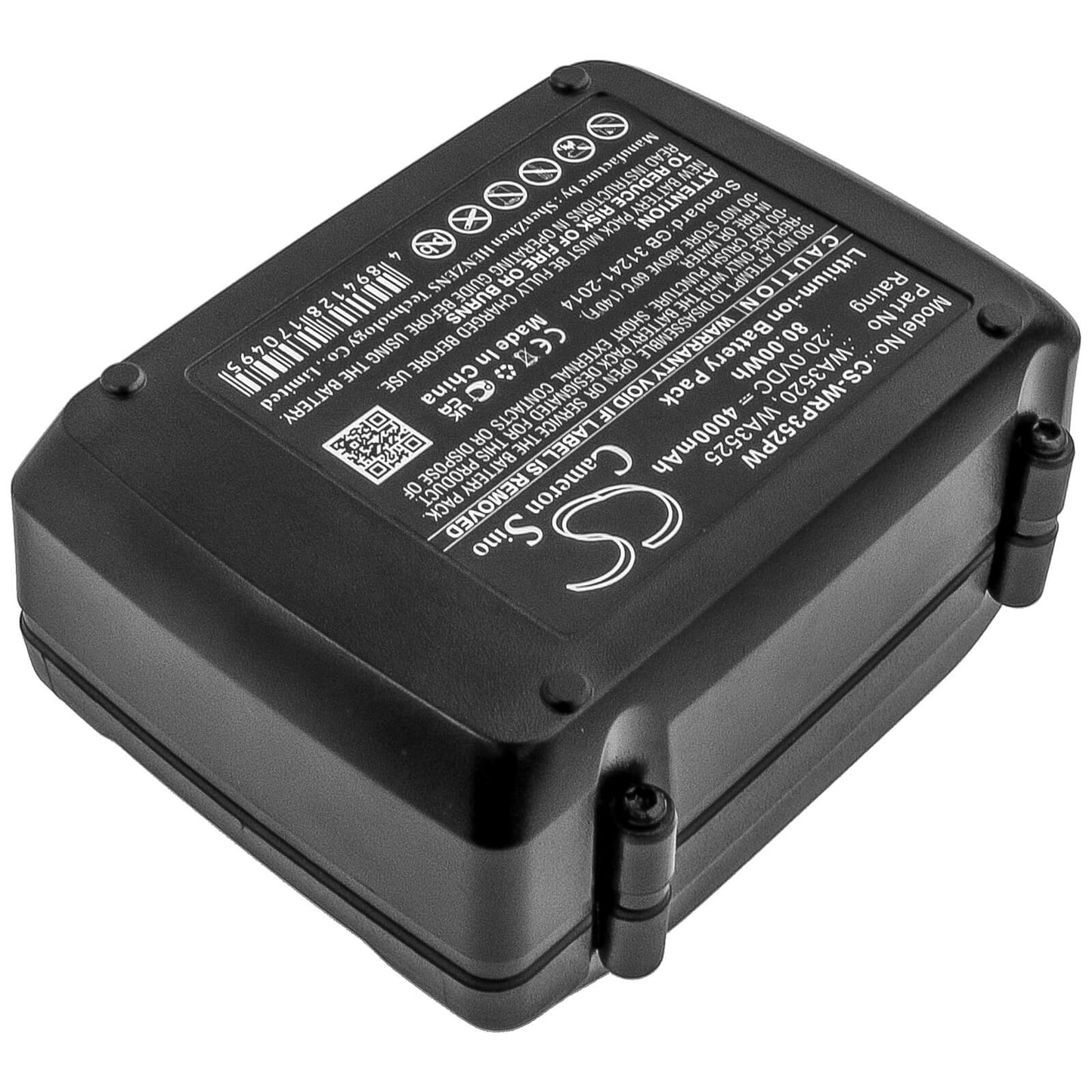 20.0V, 4000mAh, Li-ion Battery fits Worx, 20v Powershare, Wg151, 80Wh
