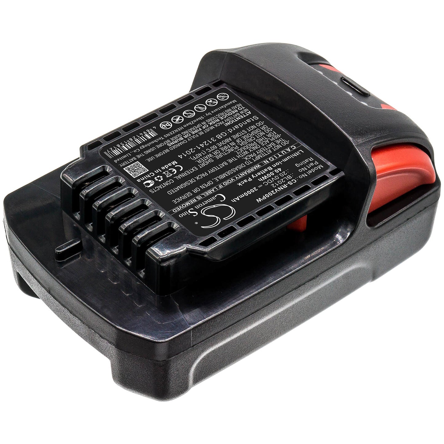 20.0V, 2000mAh, Li-ion Battery fits Ingersoll Rand, Iqv20, 40Wh