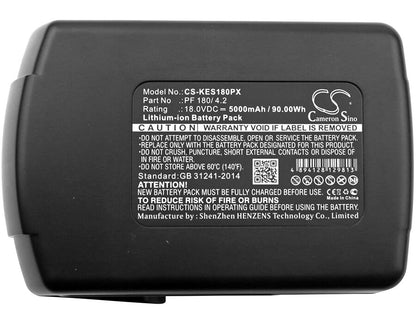 18.0V, 5000mAh, Li-ion Battery fits Kress, 180 Afb, 90Wh