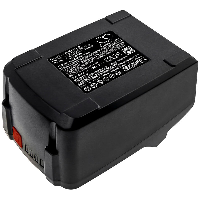 18.0V, 6000mAh, Li-ion Battery fits Collomix, Pro Ht Winkelschleifer, Xo 10 Nc, 108Wh