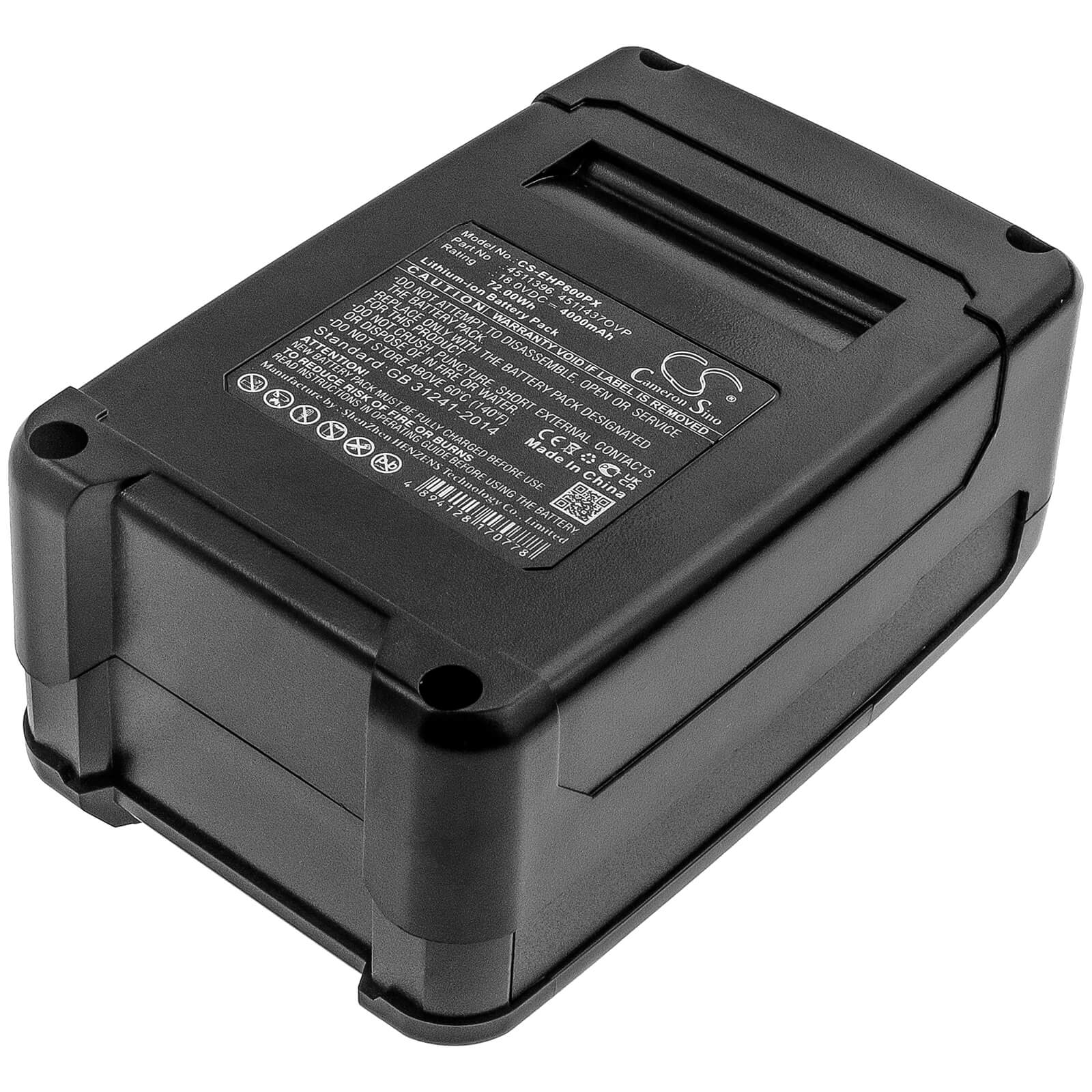 18.0V, 4000mAh, Li-ion Battery fits Einhell, Px-bat52, Pxbp-300, 72Wh