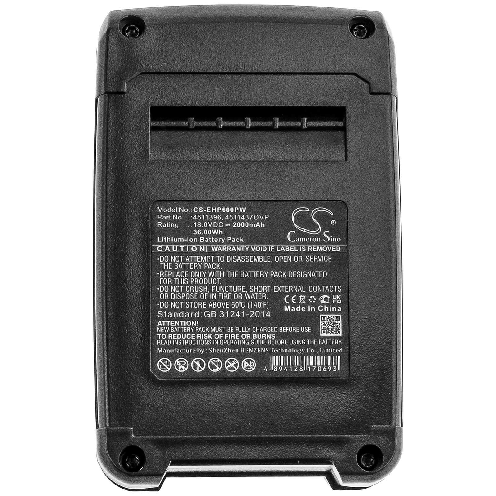 18.0V, 2000mAh, Li-ion Battery fits Einhell, Px-bat52, Pxbp-300, 36Wh