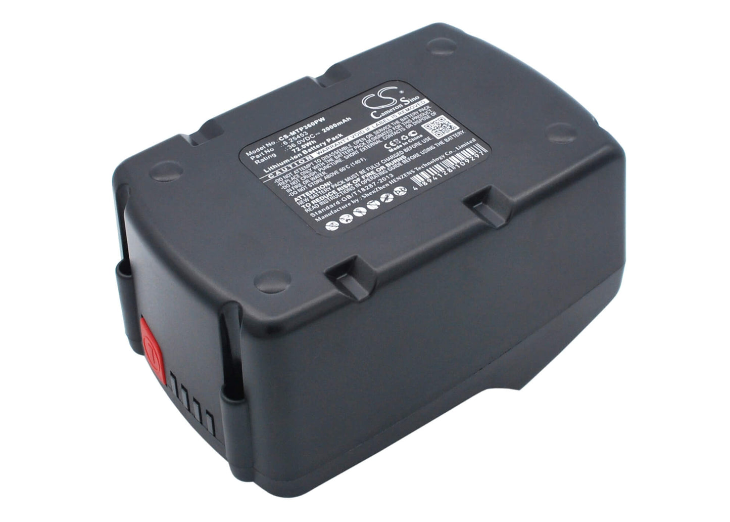 36.0V, 2000mAh, Li-ion Battery fits Metabo, Ahs 36v, Ahs36v, 72Wh