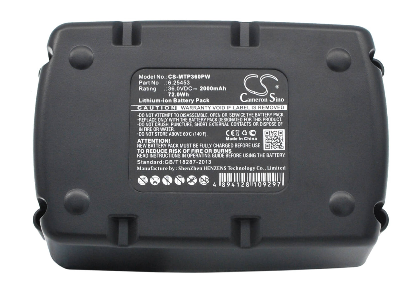 36.0V, 2000mAh, Li-ion Battery fits Metabo, Ahs 36v, Ahs36v, 72Wh