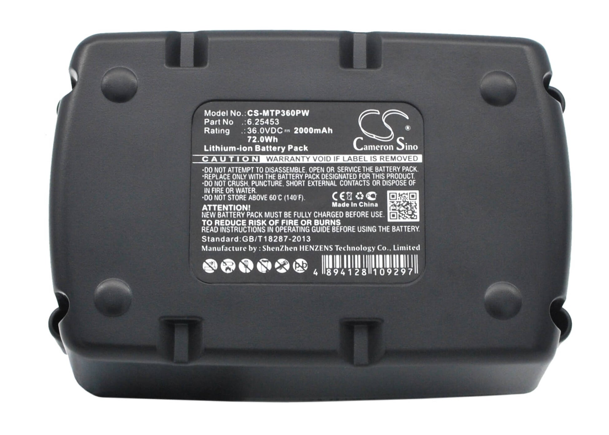36.0V, 2000mAh, Li-ion Battery fits Metabo, Ahs 36v, Ahs36v, 72Wh