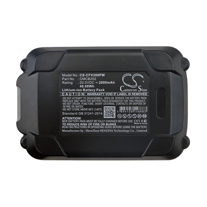 20.0V, 2000mAh, Li-ion Battery fits Craftsman, 16ga Straight Finish Nailer, 18ga Brad Nailer, 40Wh