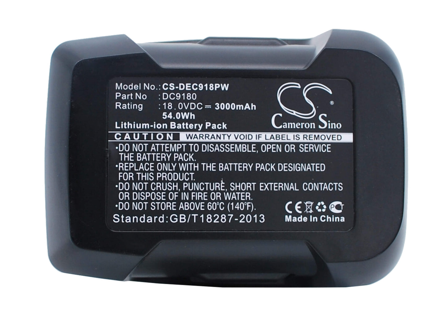 18.0V, 3000mAh, Li-ion Battery fits Dewalt, Dcd925, Dcd925b2, 54Wh