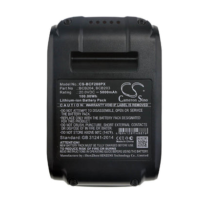 20.0V, 5000mAh, Li-ion Battery fits Bostitch, 15 Ga Fn Angled Finish Nailer, 16 Ga Straight Finish Nailer K, 100Wh