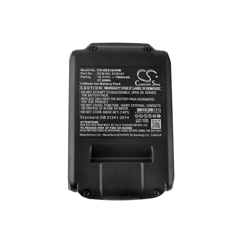18.0V, 1500mAh, Li-ion Battery fits Dewalt, Cl3.c18s, Dcd740, 27Wh